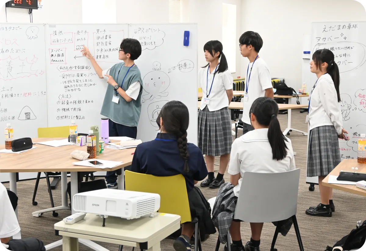 高校生ワークショッププログラム2025の活動風景（発表）